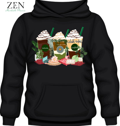 Chill Vibes Frap Hoodie | Full Chest Print | adult Unisex size