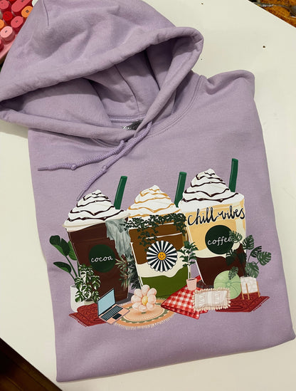Chill Vibes Frap Hoodie | Full Chest Print | adult Unisex size