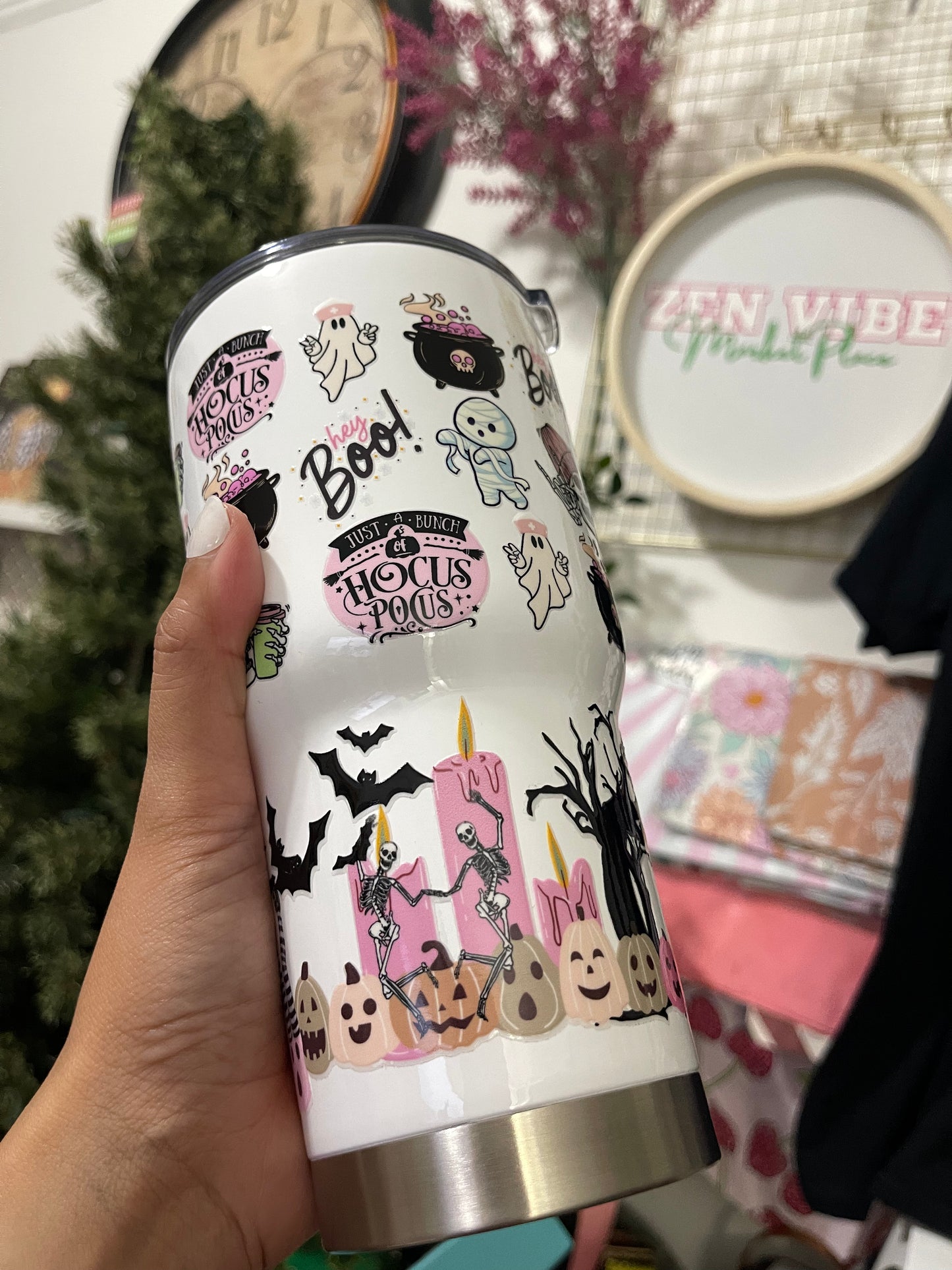 Hocus Pocus Hey Boo-  Insulated Tumbler with Lid | Hot/Cold | 30fl oz | White