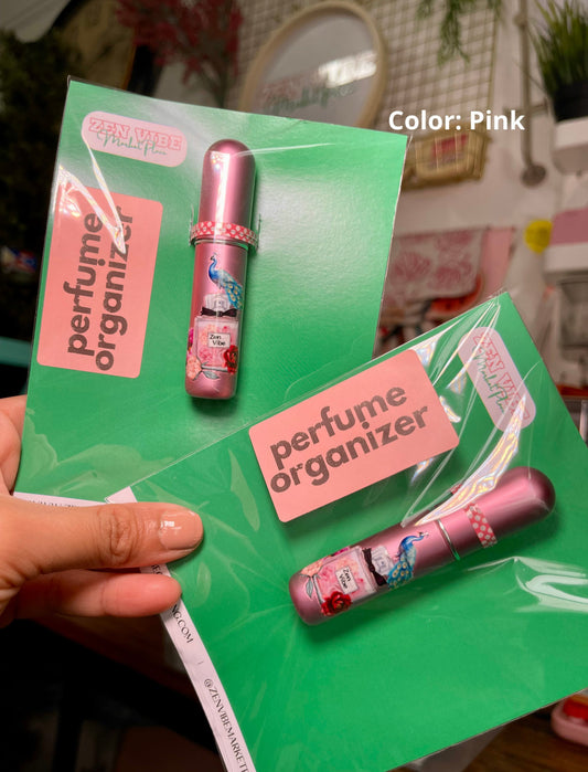 Perfume organizer | peacock +peony zen vibe | refillable 5 mL fl. oz. | travel pack | 1 piece only