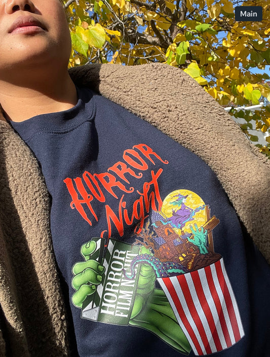 Horror Night scary popcorn sweatshirt | Adult Unisex