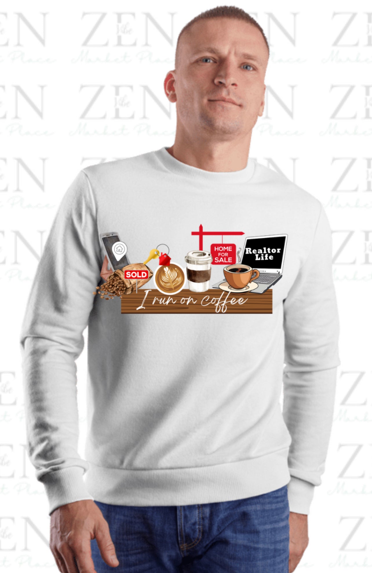 I Run on Coffee REALTOR Life sweatshirt | Adult Unisex | full chest area