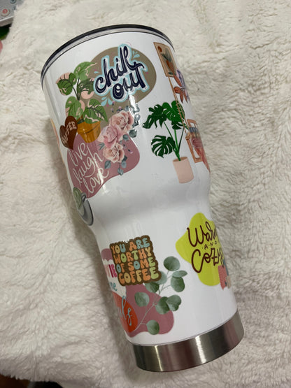 Warm+Cozy Fall Daily Reminder Insulated Tumbler with Lid | Hot/Cold | 30fl oz | White