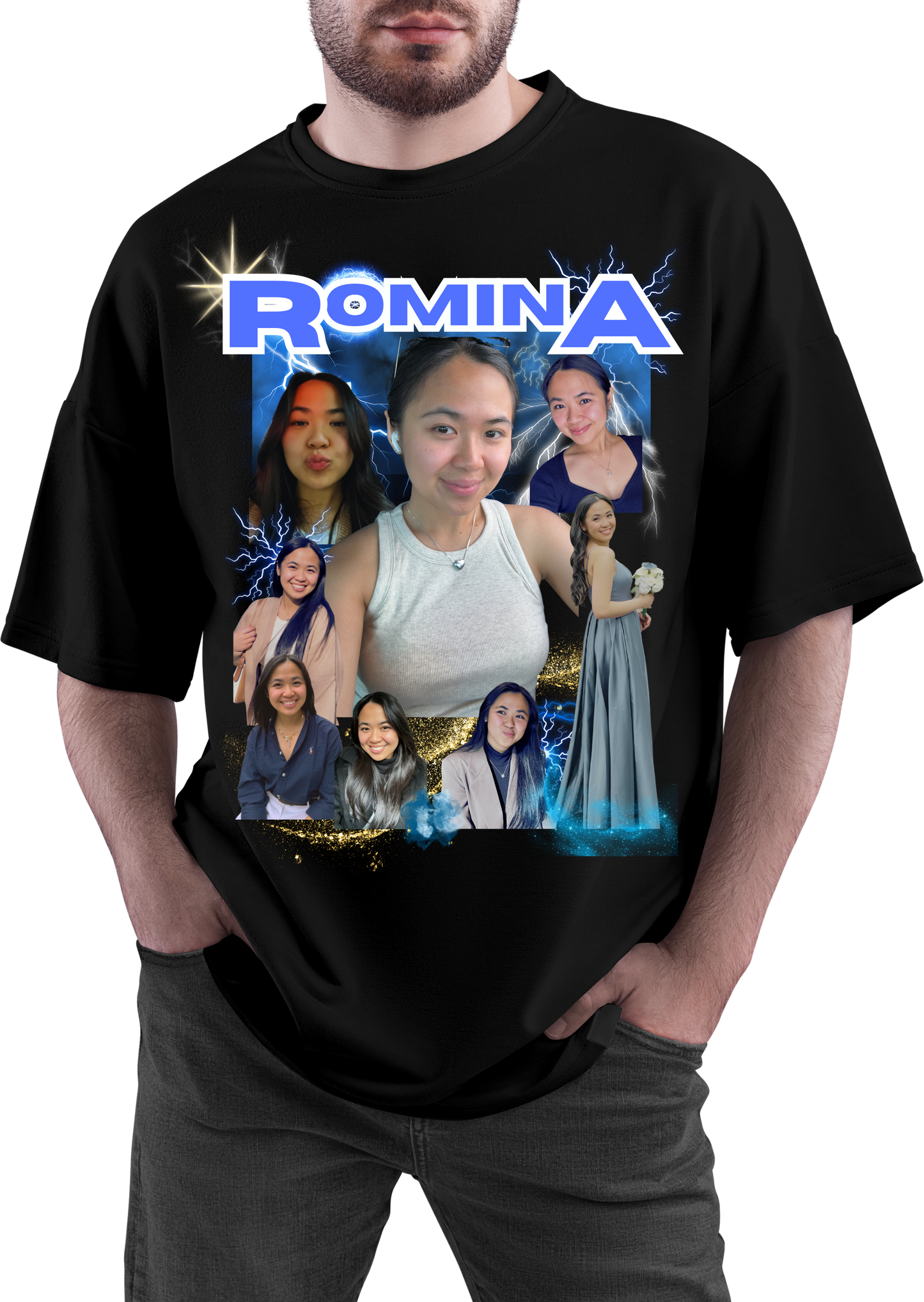 Blue Lightning Tee | Adult Size | 6 pics Custom