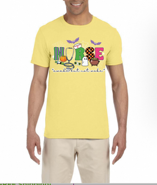 NURSE awake not woke Halloween Tee | Halloween | Unisex size