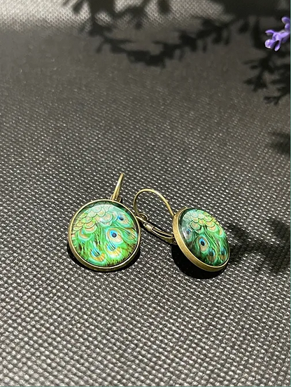 Peacock bronze hook Earrings | Alloy Fashion Accessory | 1pair