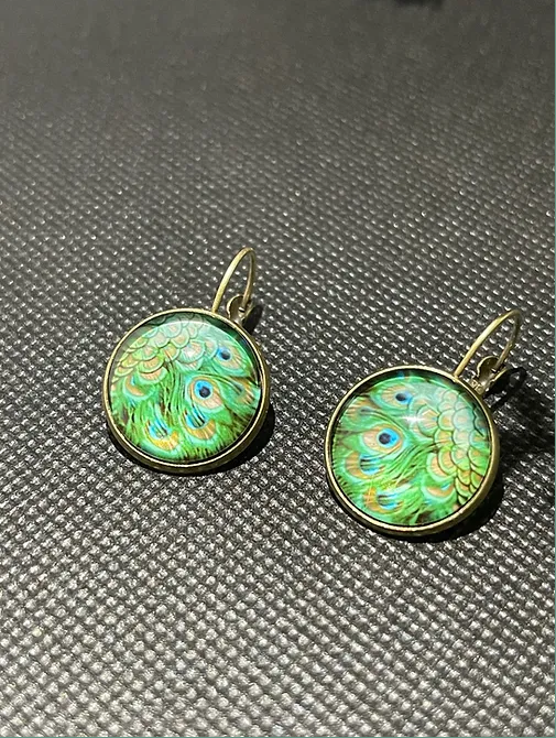 Peacock bronze hook Earrings | Alloy Fashion Accessory | 1pair