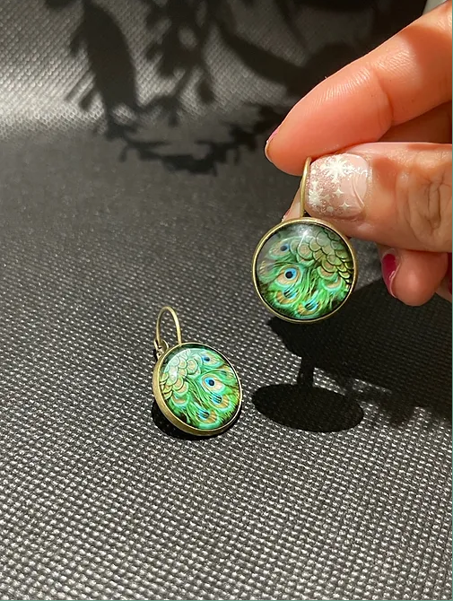 Peacock bronze hook Earrings | Alloy Fashion Accessory | 1pair