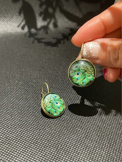 Peacock bronze hook Earrings | Alloy Fashion Accessory | 1pair