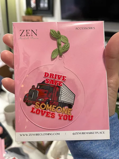 Truck Drive Safe Ornament | RoundClearAcrylic | Accessories