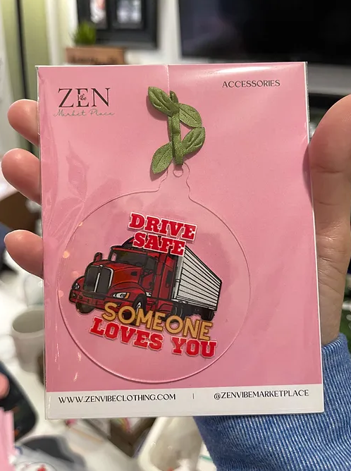 Truck Drive Safe Ornament | RoundClearAcrylic | Accessories