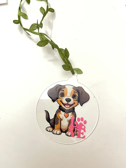 Paw LOVE Ornament | RoundClearAcrylic | Accessories | Dog
