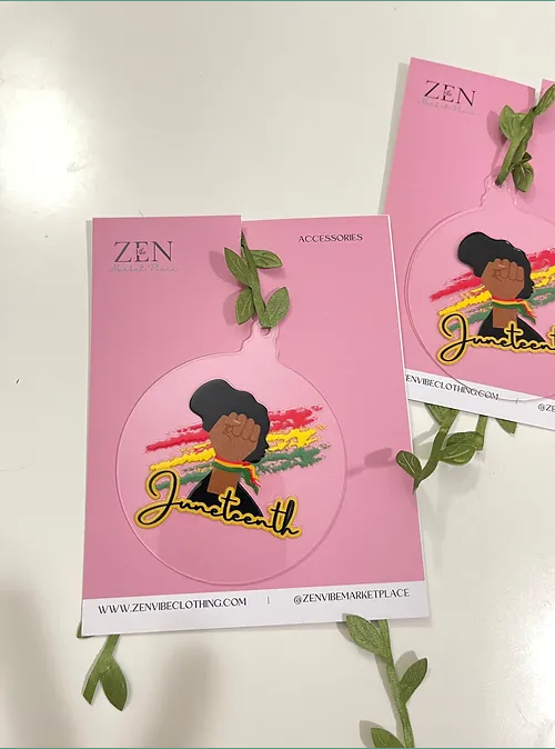 Juneteenth Lady Ornament | BLM | RoundClearAcrylic | Accessories