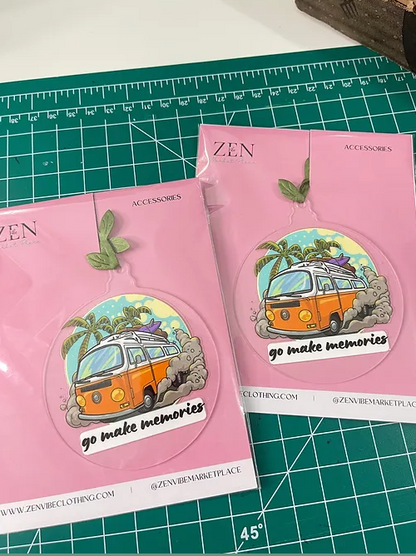 Orange MiniVan GoMakeMemories Ornament | RoundClearAcrylic | Accessories