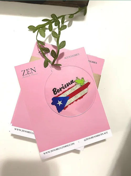 BORICUA+Coqui Ornament | BLACK font |Round Clear Acrylic | 3x3.5" | Accessories
