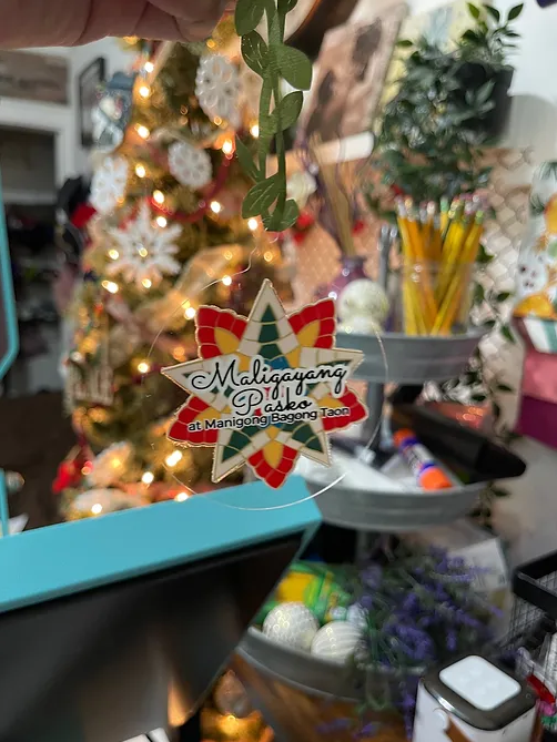 Ornaments / Parol star MaligayangPasko Ornament | RoundClear ThinAcrylic | lightweight