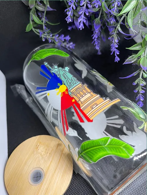 Pinoy In NYC Tropical beercan glasscup set | 20 oz | for cold drinks only