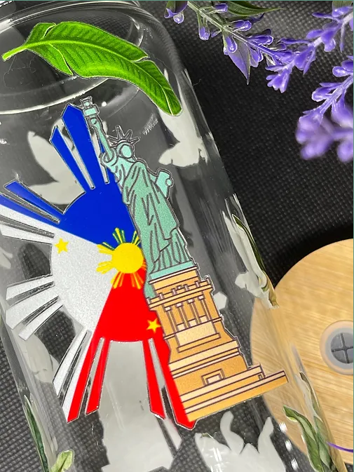 Pinoy In NYC Tropical beercan glasscup set | 20 oz | for cold drinks only