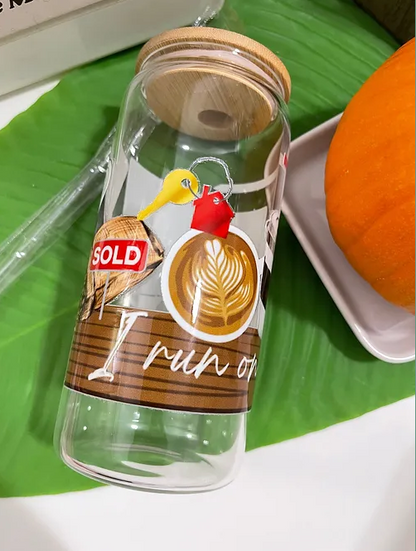I run on coffee -Realtor Life beercan glasscupset | 20oz