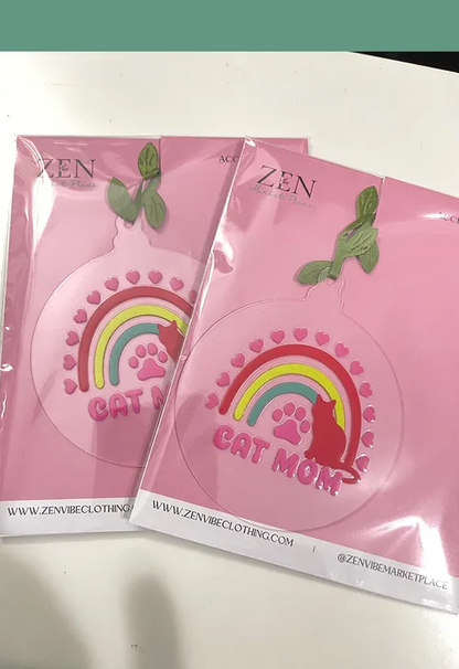 Cat Mom Boho Arches Ornament | RoundClearAcrylic | Accessories | Animals