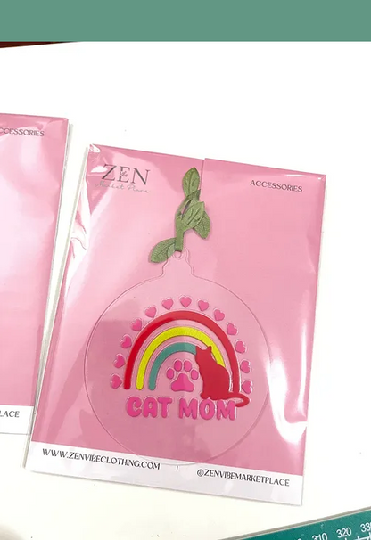 Cat Mom Boho Arches Ornament | RoundClearAcrylic | Accessories | Animals