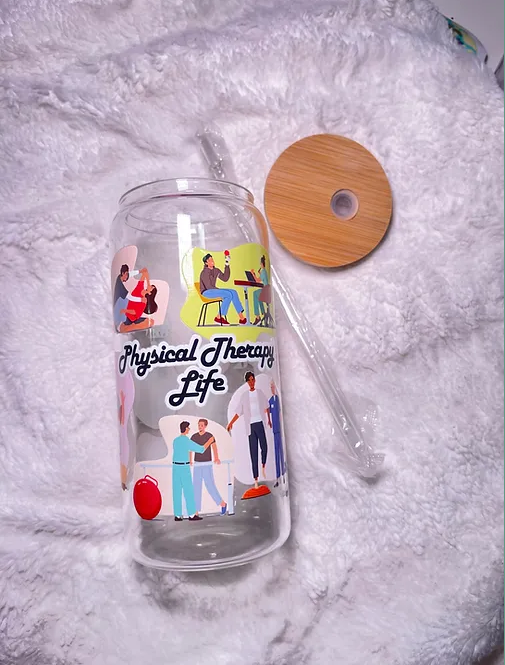 Physical Therapy Life beer can glass cup set  exercises | 20 fl oz