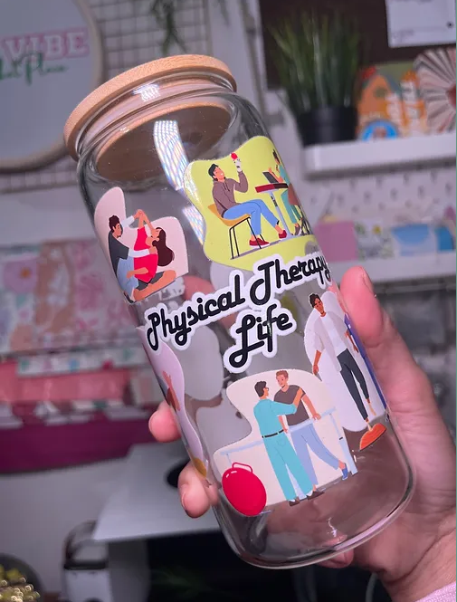Physical Therapy Life beer can glass cup set  exercises | 20 fl oz