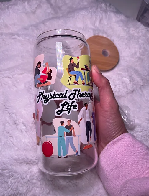 Physical Therapy Life beer can glass cup set  exercises | 20 fl oz