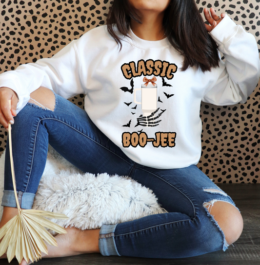 BOO-JEE brown Classic tumbler Sweatshirt | Brown font | Adult Unisex | full chest print