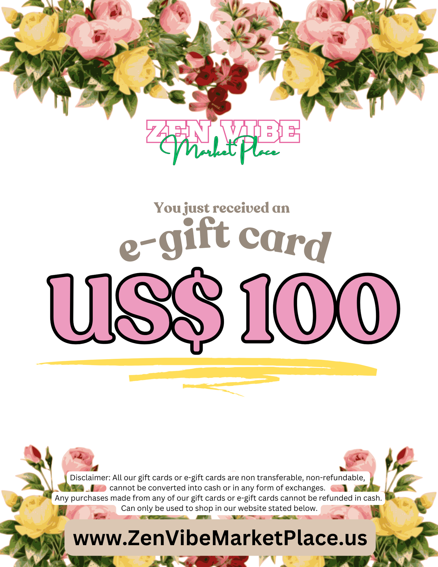 e-Gift Card worth US$100