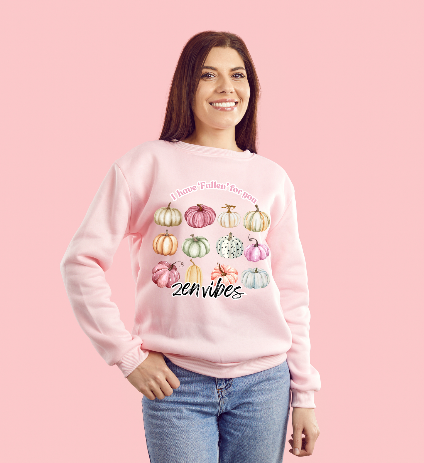 I have fallen for you-Zen Vibes sweatshirt | pink pumpkins | adult unisex size