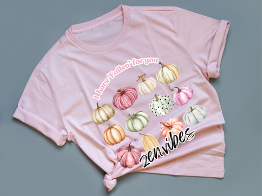 I have fallen for you-Zen Vibes TEE | pink pumpkins | adult unisex size