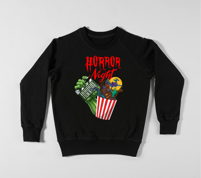 Horror Night scary popcorn sweatshirt | Adult Unisex