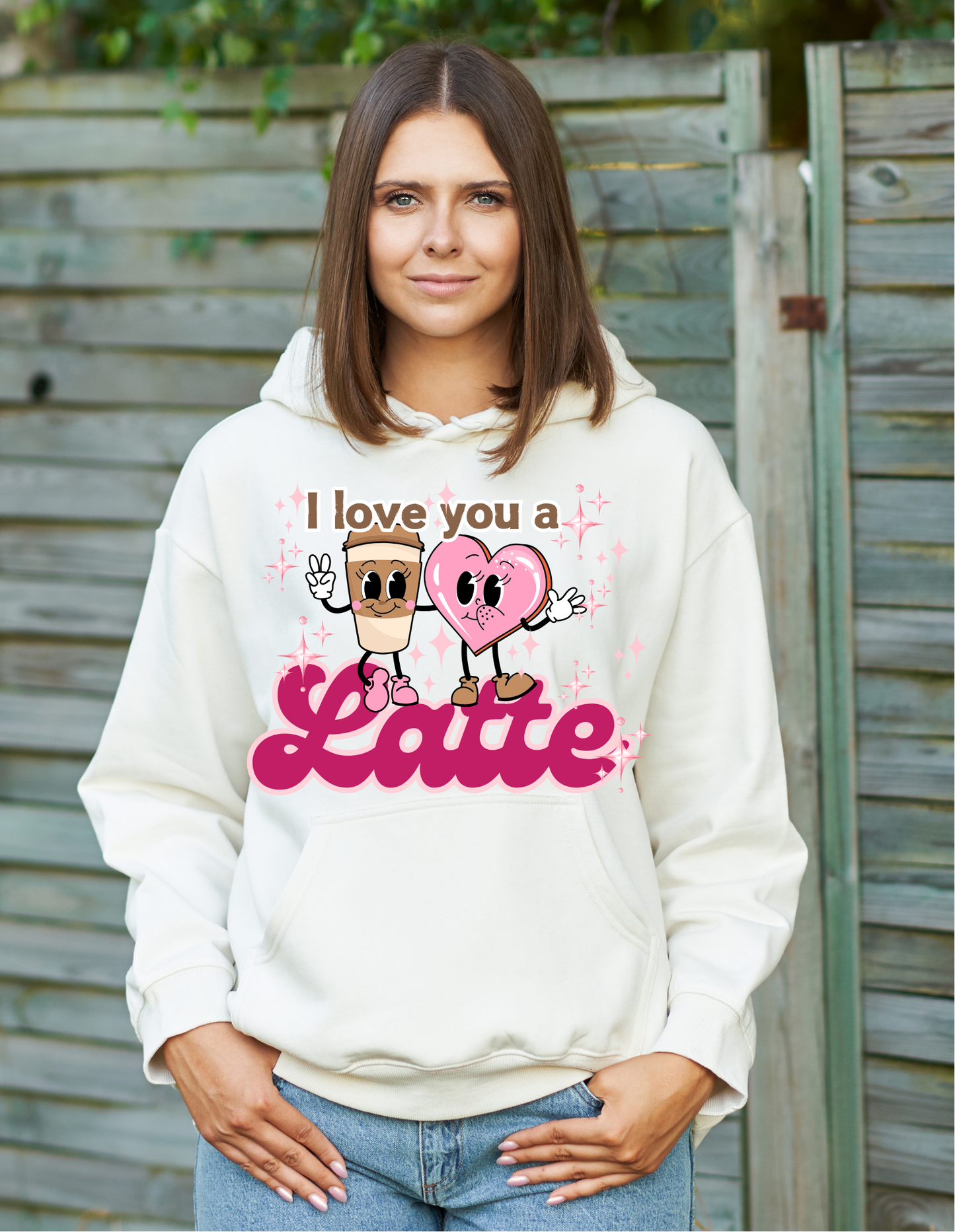 I love you a Latte Hoodie | Adult Unisex | full chest print
